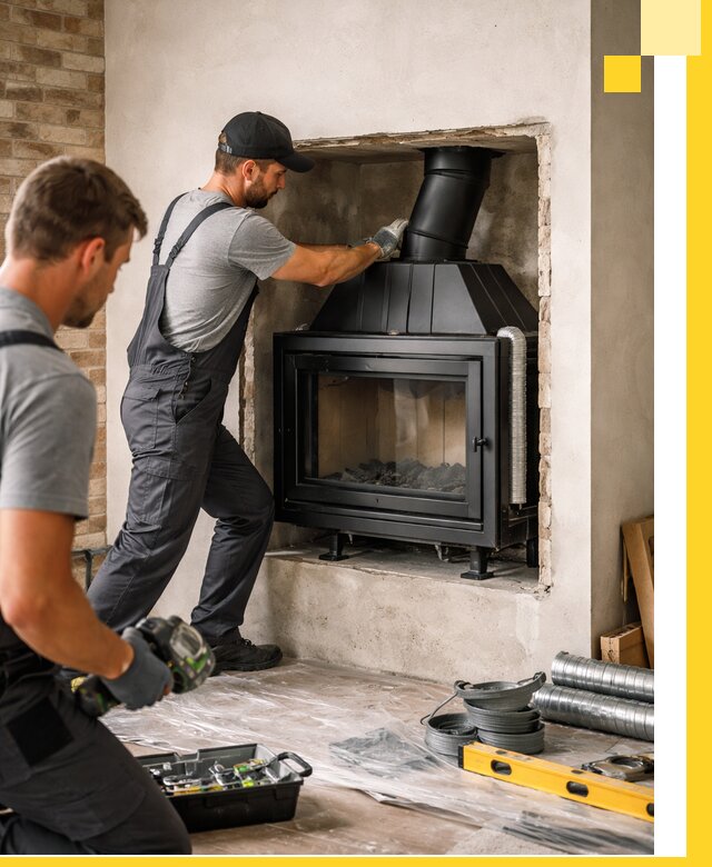 Установка каминных топок в Губкине: монтаж, подключение