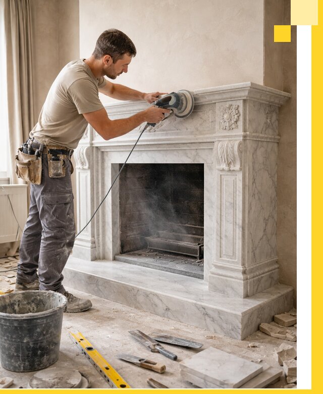 Изготовление и установка мраморных каминов в Губкине под ключ