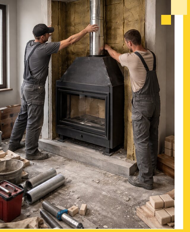 Изготовление и монтаж закрытых каминов в Губкине под ключ