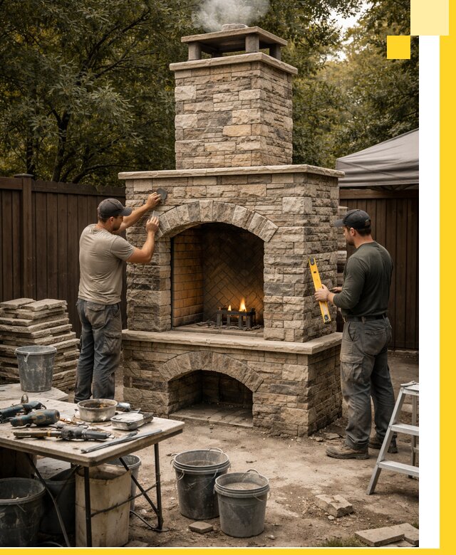 Проектирование и установка уличных каминов в Губкине