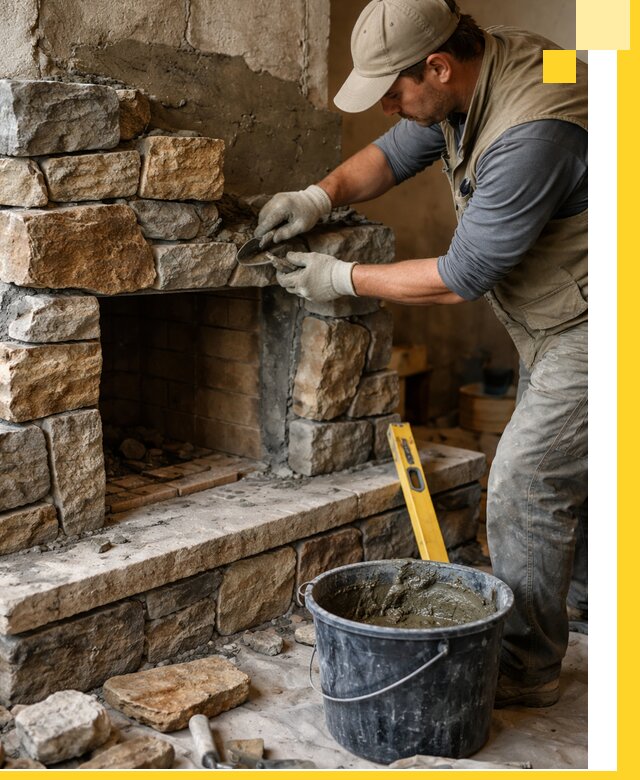 Изготовление и установка каменных каминов под ключ в Губкине