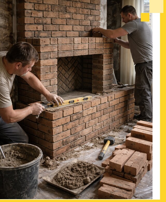 Изготовление и установка кирпичных каминов в Губкине