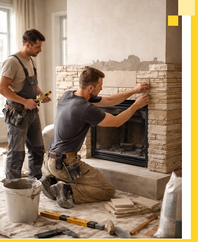 Установка и монтаж каминов для загородного дома в Губкине