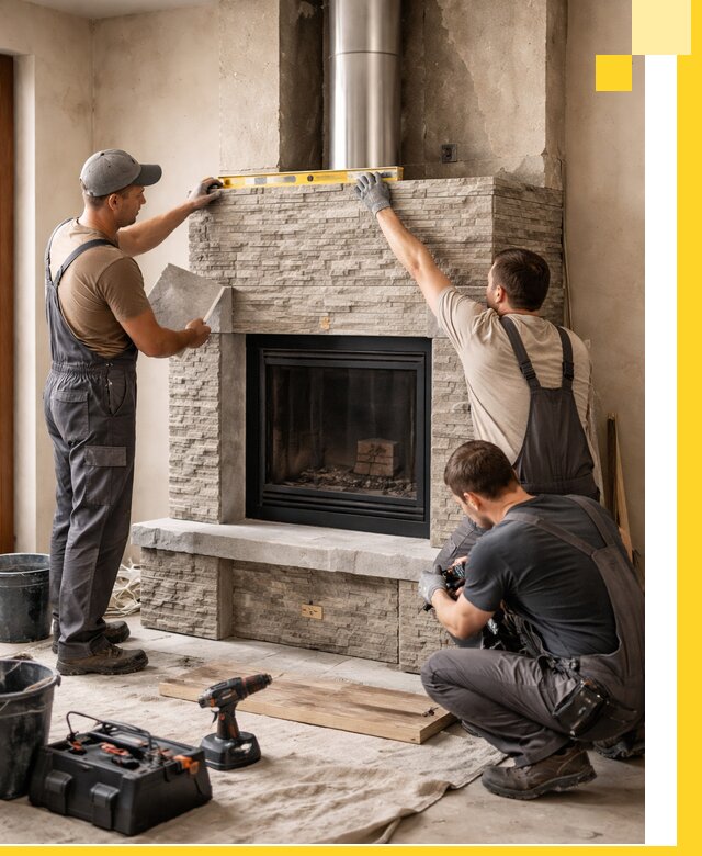 Профессиональный монтаж каминов под ключ в Губкине для дома