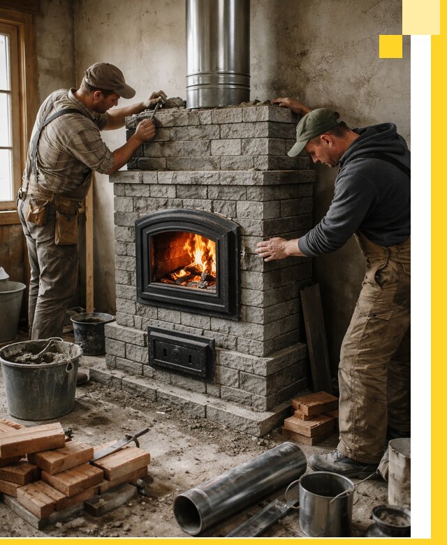 Производство, поставка и монтаж дровяных печей в Губкине