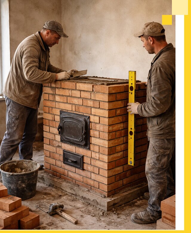 Отопительные печи под ключ в Губкине, установка и сборка