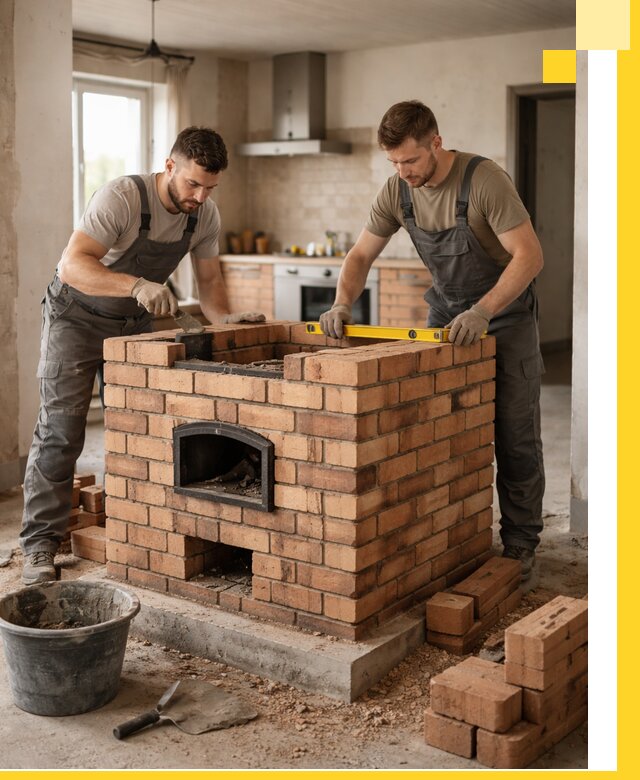 Установка и монтаж печей в частном доме в Губкине под ключ