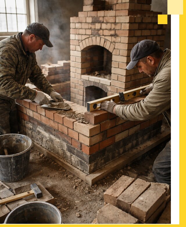 Изготовление и монтаж печей и каминов из кирпича в Губкине