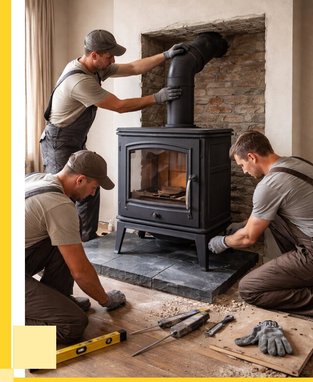 Монтаж печи камина в частном доме в Губкине от 25395 р. | ЭриданГбк