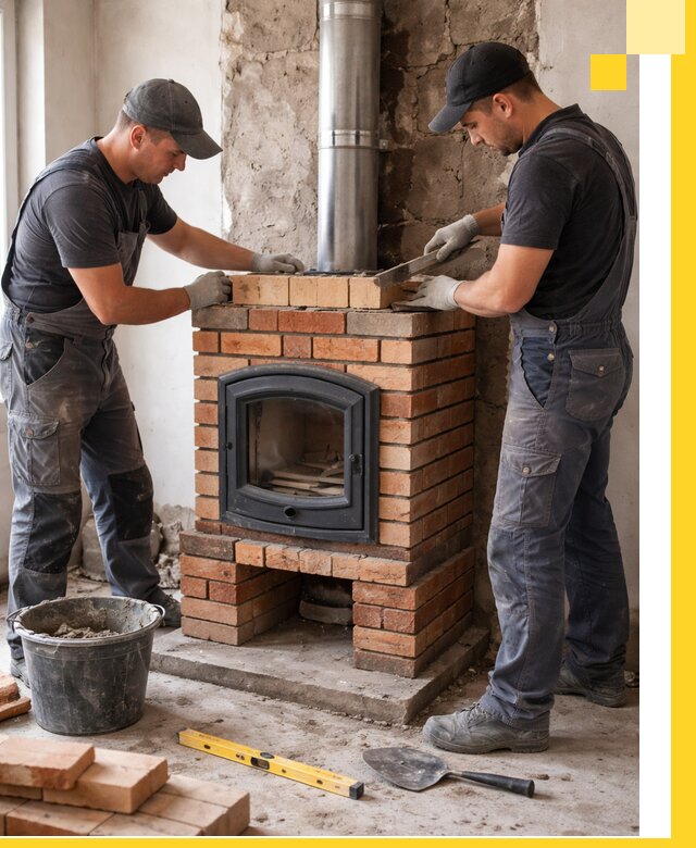 Монтаж печи камина под ключ в Губкине с гарантией и пусконаладкой