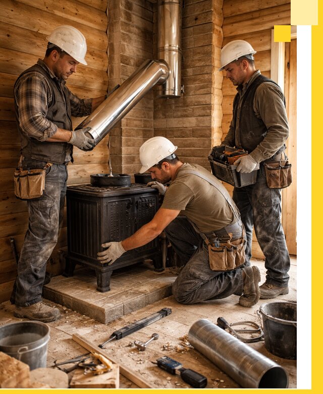 Профессиональный монтаж банных печей и дымоходов в Губкине