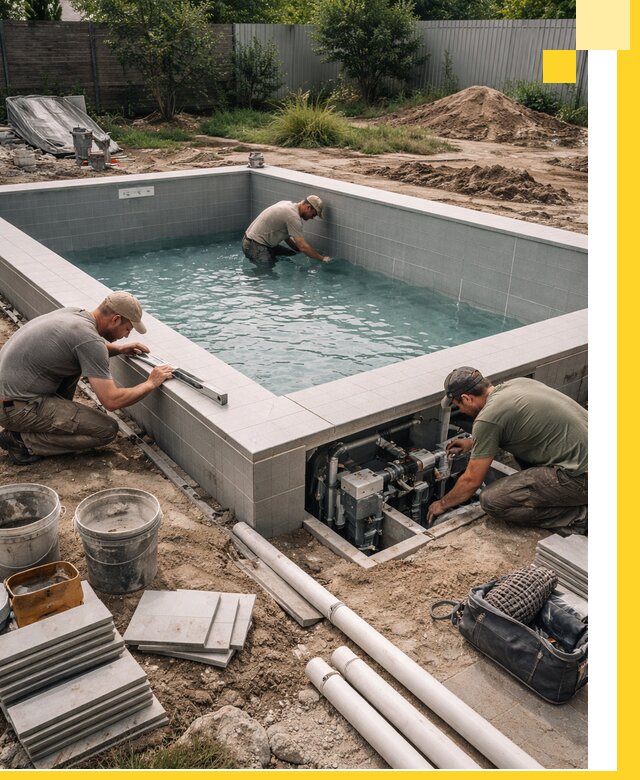 Строительство и монтаж бассейнов для дачи под ключ в Губкине