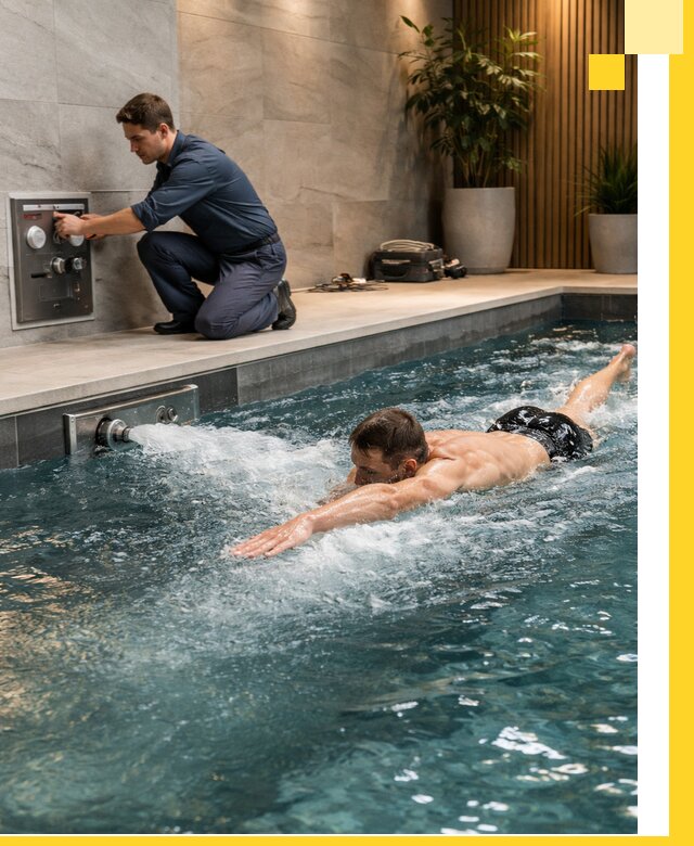 Проектирование и монтаж бассейнов с противотоком в Губкине