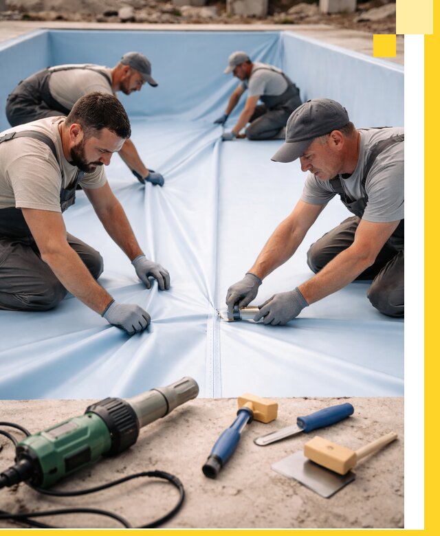 ПВХ пленка для бассейнов с монтажом и гарантией в Губкине