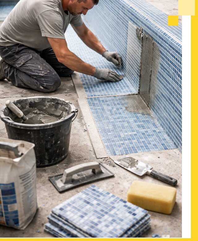 Укладка и ремонт мозаики для бассейнов под ключ в Губкине