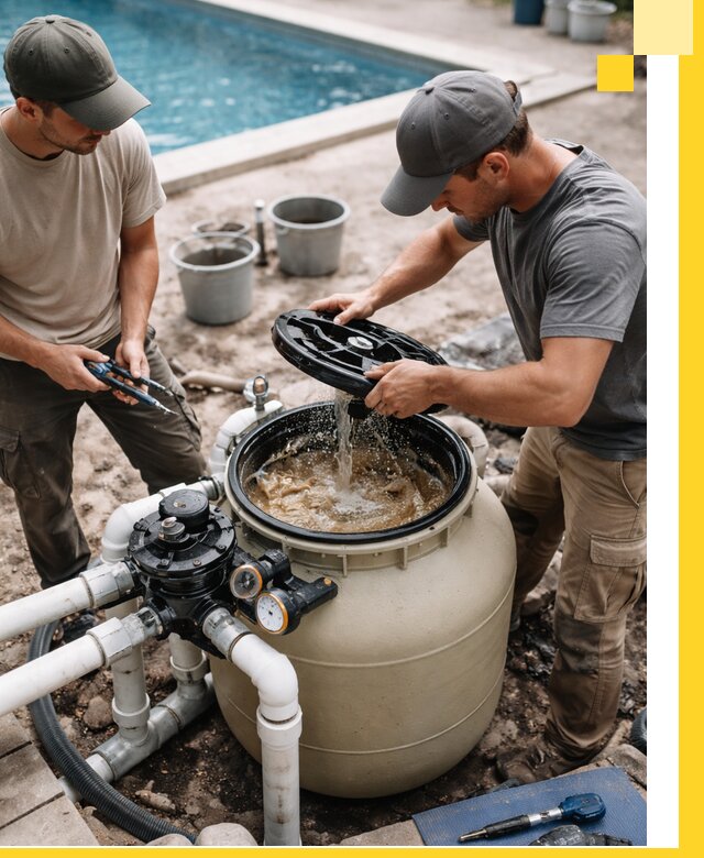 Установка и обслуживание песочных фильтров для бассейнов в Губкине