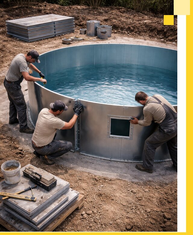 Круглые бассейны под ключ в Губкине проектирование и монтаж