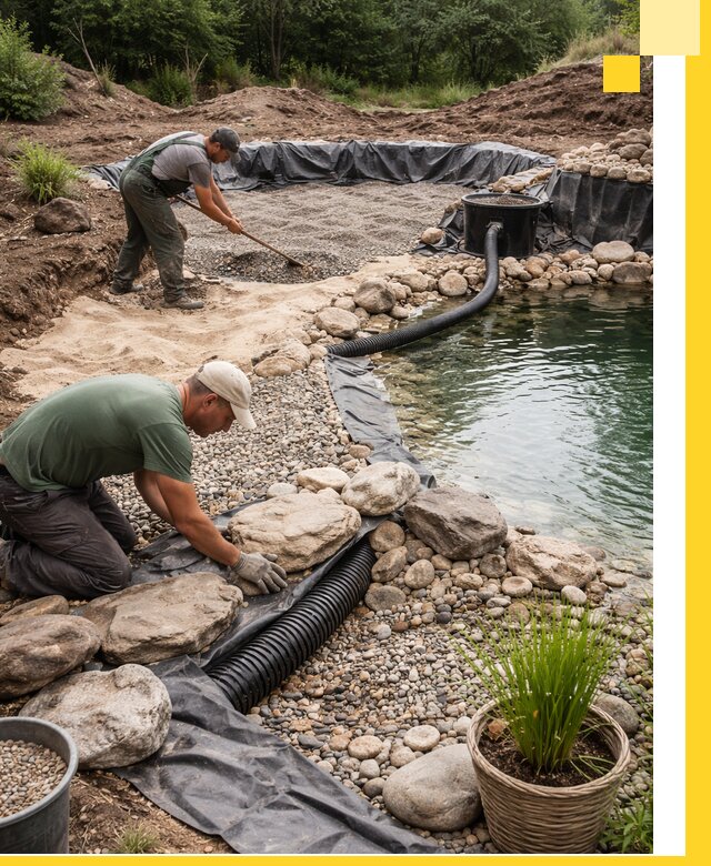 Строительство природных бассейнов и озер в Губкине под ключ