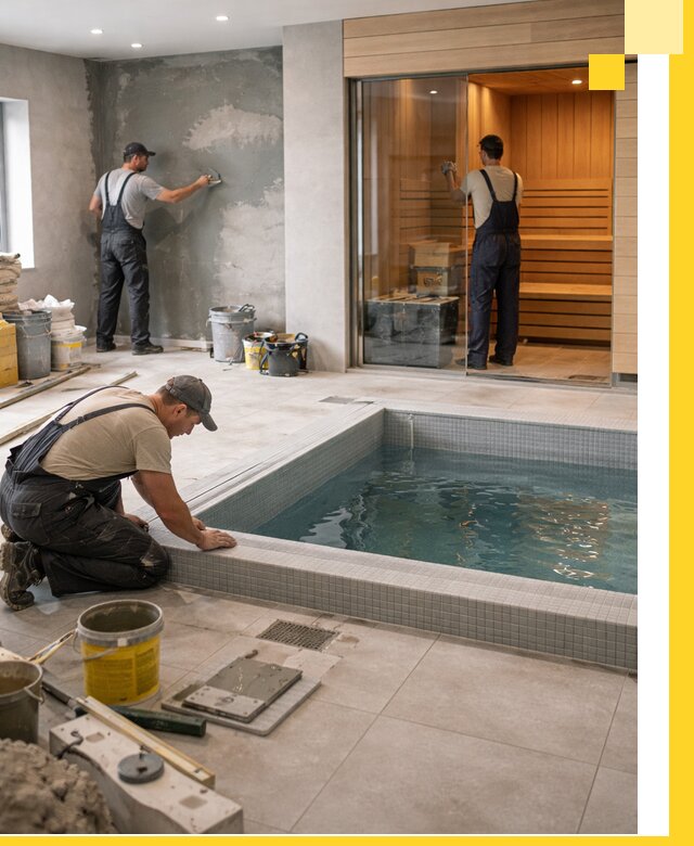 Проектирование и строительство сауны с бассейном в Губкине