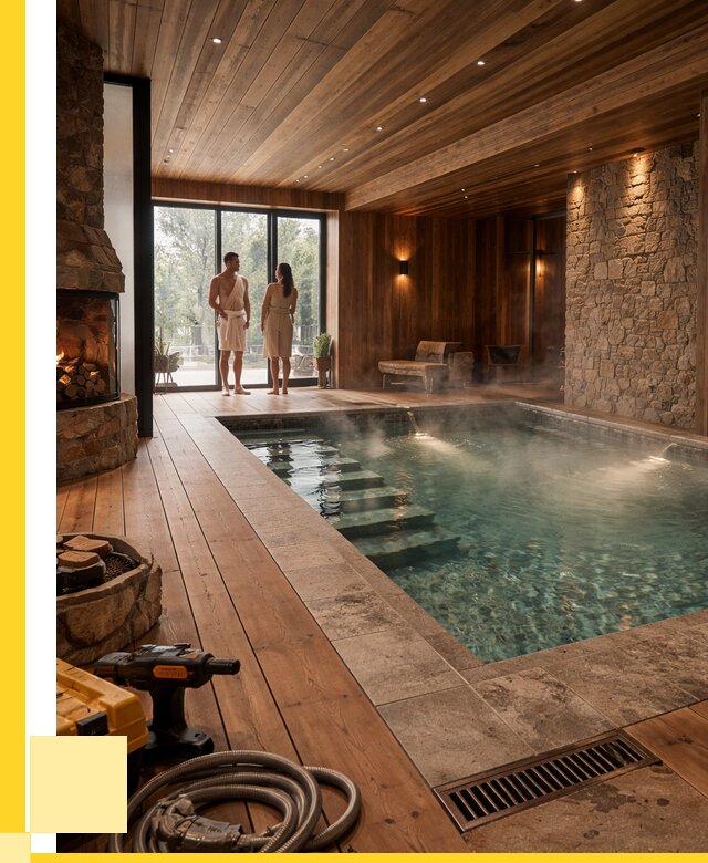 Проекты бань с бассейном под ключ в Губкине от 76185 р., ЭриданГбк