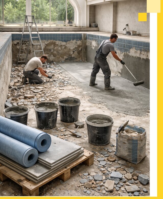 Реконструкция бассейнов в Губкине: ремонт, гидроизоляция