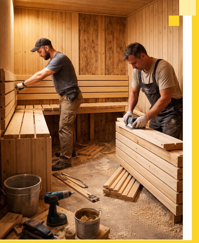 Профессиональный комплексный ремонт саун под ключ в Губкине