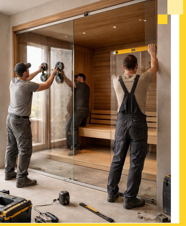 Производство и монтаж стеклянных саун под ключ в Губкине