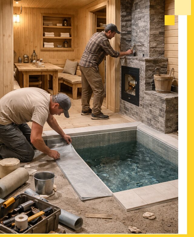 Строительство бань с комнатой отдыха под ключ в Губкине