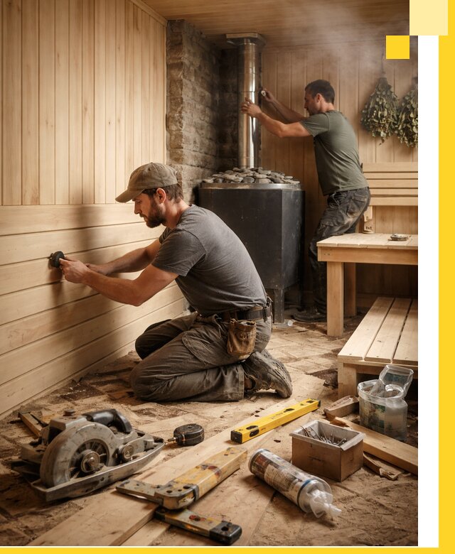 Полное строительство и оснащение парных под ключ в Губкине