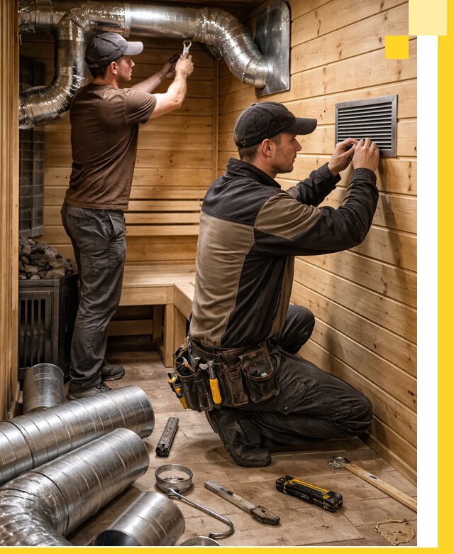 Проектирование и монтаж вентиляции бани в Губкине под ключ