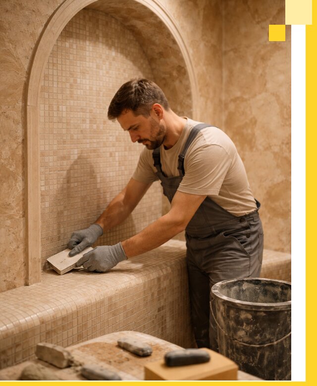 Профессиональная отделка хамамов с мозаикой под ключ в Губкине