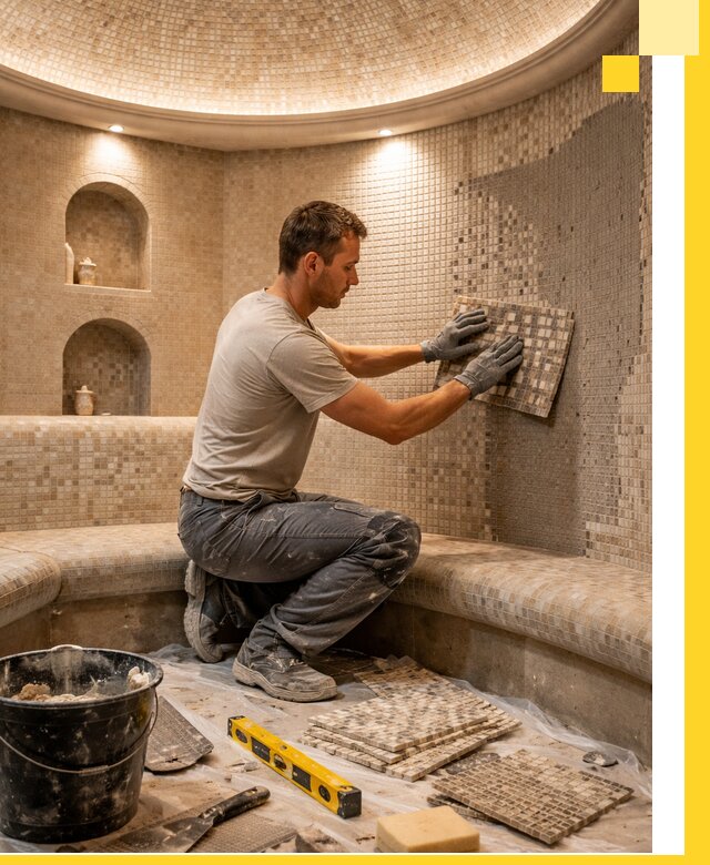 Устройство и монтаж домашнего хамама под ключ в Губкине