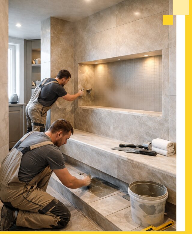 Профессиональное строительство хамама в квартире в Губкине