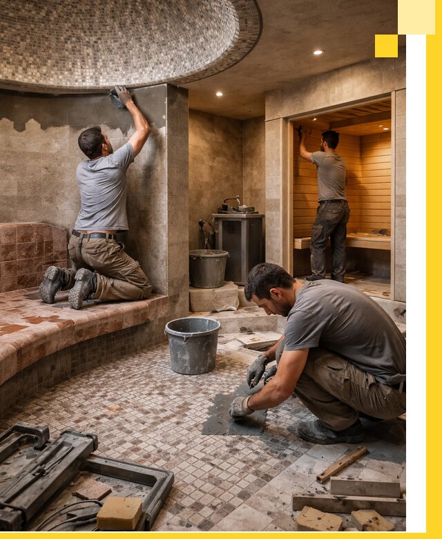 Проект и строительство хамама бани и сауны под ключ в Губкине