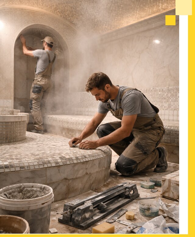 Профессиональный дизайн хамама и SPA под ключ в Губкине