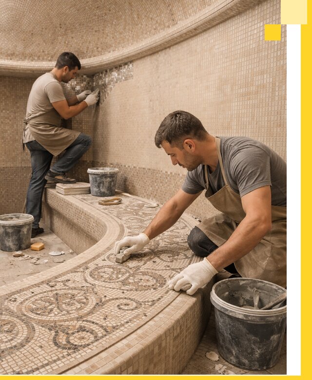 Плитка для хамама в Губкине, укладка, подбор и поставка