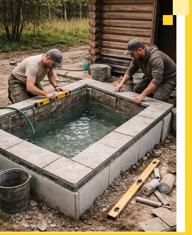 Изготовление и установка холодных купелей под ключ в Губкине